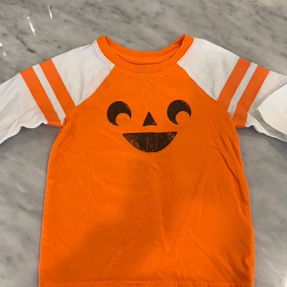 Cat & Jack Halloween Pumpkin Ringer T-shirt 2T